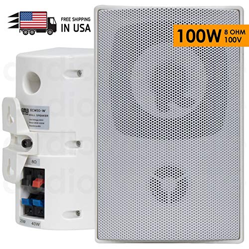 New EMB ECW10 100 Watts Full Range Outdoor Speaker/Environmental/Monitor (1 Speaker) White  Perfect for: Restaurant/Outdoor/Temple/Patio/Pool/Meeting Room/Church/Coffee Shop