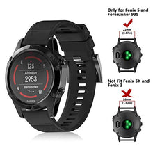 Load image into Gallery viewer, ZEROFIRE Bands for Garmin Fenix 5 and Fenix 5 Plus Watch Strap Replacement Silicone Band Compatible with Forerunner 935, 945, Approach S60, Quatix 5 Smartwatch, Including Anti-dust Plug - Black
