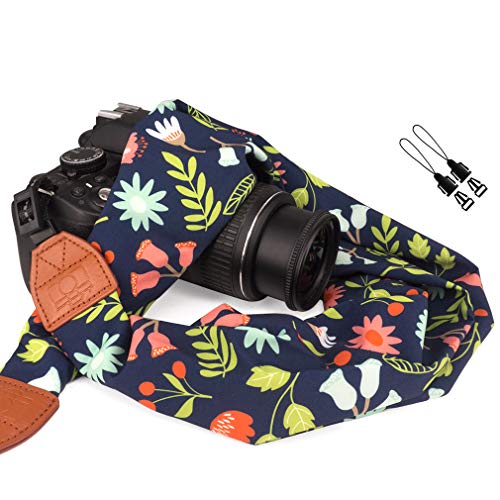 Elvam Scarf Camera Neck Shoulder Strap Belt for Women/Men Compatible with DSLR/SLR/DC/Instant Camera/Portable Printer/Phone Case, A