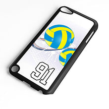 Load image into Gallery viewer, iPod Touch Case Fits 6th Generation or 5th Generation Volleyball #9100 Choose Any Player Jersey Number 99 in Black Plastic Customizable by TYD Designs
