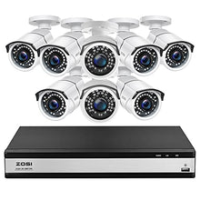 Load image into Gallery viewer, ZOSI 1080p 16 Channel Security Camera System, H.265+ 16CH Hybrid DVR without Hard Drive and 8 x 1080p CCTV Bullet Camera Outdoor Indoor with 120ft Night Vision ,105Wide Angle, Remote Access
