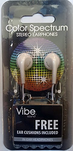 Vibe Color Spectrum In Ear Stereo Headphones (White)