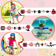 Load image into Gallery viewer, PROGRACE Children Kids Camera Waterproof - Digital Video Camera for Kids 1080P Christmas Birthday Gifts Age 3 4 5 6 7 8 9 10 11 12 Year Old Kids Camcorder Toddler Learn Toy Camera
