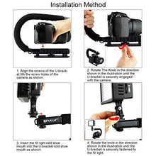 Load image into Gallery viewer, PULUZ U/C Shape Portable Handheld DV Bracket Stabilizer + LED Studio Light Kit with Cold Shoe Tripod Head for All SLR Cameras and Home DV Camera
