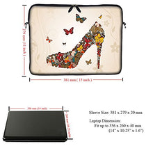 Load image into Gallery viewer, Meffort Inc 14 14.1 Inch Neoprene Laptop/Ultrabook/Chromebook Bag Carrying Sleeve with Hidden Handle and Adjustable Shoulder Strap (Butterfly High Heel)
