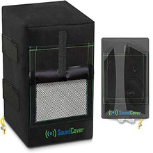 Load image into Gallery viewer, 2 Black Heavy Weight Waterproof UV Protection Speaker Covers for C-Bracket Mounted Outdoor Speakers - NOT for Powered Speakers!
