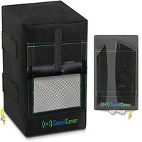2 Black Heavy Weight Waterproof UV Protection Speaker Covers for C-Bracket Mounted Outdoor Speakers - NOT for Powered Speakers!