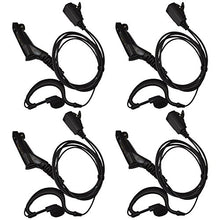 Load image into Gallery viewer, HQRP 4-Pack G Shape Earpiece Headset PTT Mic for Motorola APX4000, APX6000, APX6000XE + HQRP UV Meter
