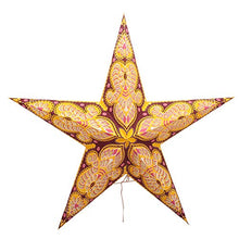 Load image into Gallery viewer, Decorative Star Lamp Wedding-Christmas Party Hanging Yellow Paper Festive Star 22&quot; Dia
