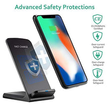 Load image into Gallery viewer, Wireless Charger, Qi Certified Fast Wireless Charging Stand Compatible with iPhone X/8/8plus, Samsung Galaxy S6/S7/S8/S6 Edge/S7 Edge/S8/Note 5/ Note 8, Nokia 1520, LG G2/ G3, Nexus 5/6/7 and More.
