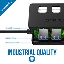 Load image into Gallery viewer, Sabrent 4-Port USB 3.0 Hub with Individual LED Lit Power Switches, Included 5V/2.5A Power Adapter (HB-UMP3)
