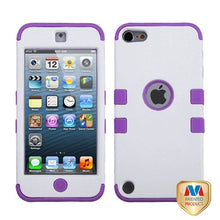 Load image into Gallery viewer, White on Purple TF Skin Hybrid Apple iPod Touch iTouch 5 5th Generation Rubber Hard Protector Cover
