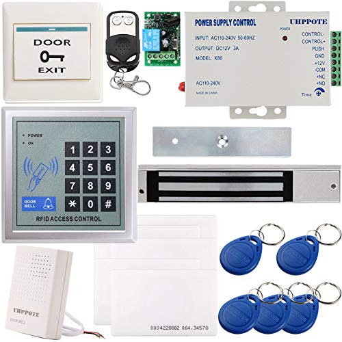 UHPPOTE Full Complete 125KHz RFID Card Outswinging Door Access Control Kit Including 600lbs Force Electric Magnetic Lock - Electromagnetic Lock with UL-Listed Certified