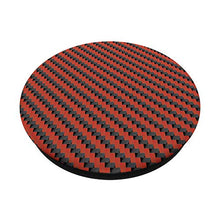 Load image into Gallery viewer, Red and Black Carbon Fiber Design PopSockets PopGrip: Swappable Grip for Phones &amp; Tablets
