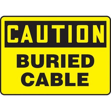 Load image into Gallery viewer, Accuform MELC603XV, 10&quot; x 14&quot; Adhesive Dura-Vinyl Sign:&quot;Caution Buried Cable&quot;, Pack of 15 pcs
