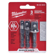Load image into Gallery viewer, Milwaukee 48-32-5033 Power Drill Bit Extensions Shockwave Socket Adapter Set, 1/4&quot;
