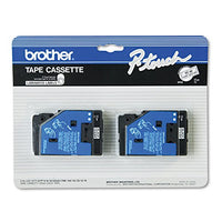Brother Tc10 Tc Labeling Tapes for P-Touch Labelers, 1/2-Inch W, Black On Clear, 2/Pack