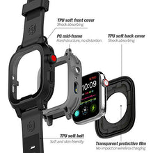 Load image into Gallery viewer, Waterproof Apple Watch Series 4/5/6/SE 44mm Case,Shockproof Impact Resistant Rugged Protective Case with Bulit-in Screen Protector and Soft Strap Bands for Apple Watch Series 4/5/6/SE 44mm
