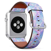 Compatible with Big Apple Watch 42mm, 44mm, 45mm (All Series) Leather Watch Wrist Band Strap Bracelet with Adapters (Mermaid Galaxy)