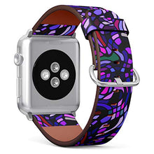 Load image into Gallery viewer, S-Type iWatch Leather Strap Printing Wristbands for Apple Watch 4/3/2/1 Sport Series (42mm) - Pop Art Distorted Circles and Rectangles Pattern
