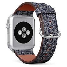 Load image into Gallery viewer, Compatible with Big Apple Watch 42mm, 44mm, 45mm (All Series) Leather Watch Wrist Band Strap Bracelet with Adapters (Japanese Sea)
