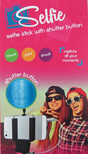 Hype ~ Selfie Stick ~ with Shutter Button and Expandable Cradle ~ Extends 3 Feet (Blue)