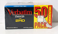 Verbatim 91004 50PK 1.44 MB MF2HD FLOPPY DISKETTES IBM PRE-FMT GREY DATALIFE