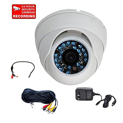 VideoSecu 480TVL CCD Security Camera Outdoor Night Vision 3.6mm Wide Angle Lens 20 Infrared LEDs with Power Supply and Power Extension Cable M6Z