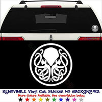 GottaLoveStickerz Cthulhu Badge Myth Removable Vinyl Decal Sticker for Laptop Tablet Helmet Windows Wall Decor Car Truck Motorcycle - Size (10 Inch / 25 cm Tall) - Color (Matte Black)