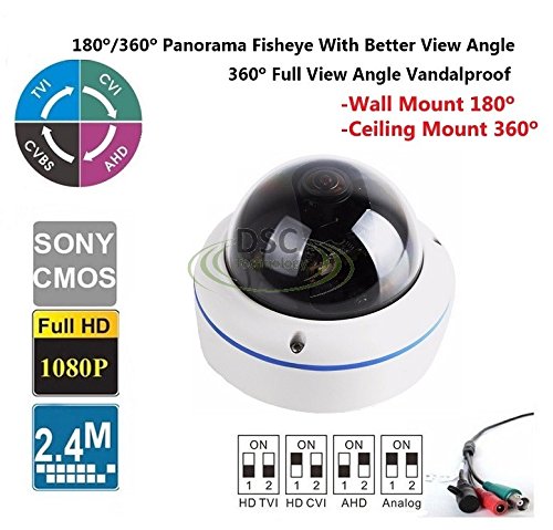 CCTV Fisheye Mini Dome Camera -180?/360? Panorama View Angle/700TVL Vandalproof