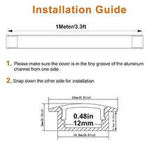 Load image into Gallery viewer, LightingWill 5-Pack 3.3ft/1M 9x23mm Silver U-Shape Internal Width 12mm LED Aluminum Channel System with Cover, End Caps and Mounting Clips Aluminum Extrusion for LED Strip Light Installations-U01S5
