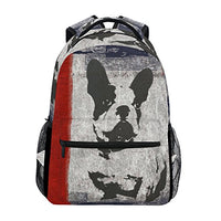 TropicalLife Vintage Dog Retro Bulldog Backpacks Bookbag Shoulder Backpack Hiking Travel Daypack Casual Bags