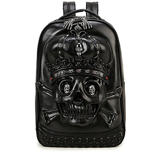 KAXIDY Backpack Skull Heads Backpacks RucksackSports Hiking Camping Laptop School Backpack (Black)