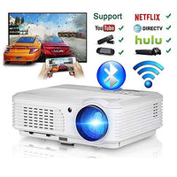 Wireless Projector WiFi Bluetooth 4400 Lumens (2019 Updated), Portable HD LED Projector 1080p Support, Digital Home Theater Cinema Projector Indoor Outdoor Movie Game with HDMI USB TV Audio AV Ports