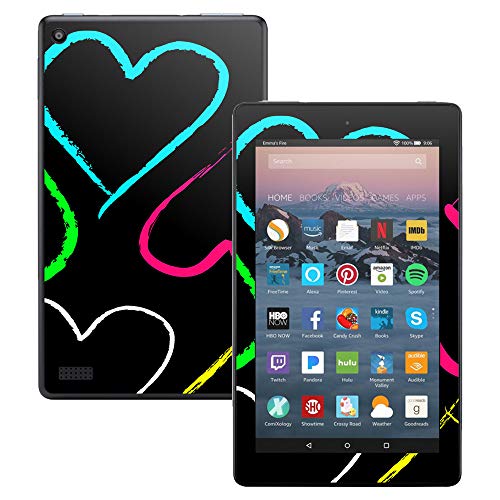 MightySkins Skin Compatible with Amazon Kindle Fire 7 (2017) - Hearts | Protective, Durable, and Unique Vinyl Decal wrap Cover | Easy to Apply, Remove, and Change Styles | Made in The USA