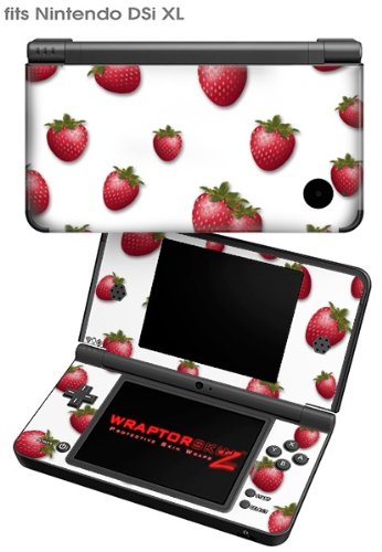 Nintendo DSi XL Skin - Strawberries on White