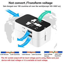 Load image into Gallery viewer, LKY DIGITAL Travel Adapter, Worldwide All in One Universal Power Adapter AC Plug International Wall Charger with Dual USB Charging Ports for US EU UK AUS Europe Cell Phone (Black)
