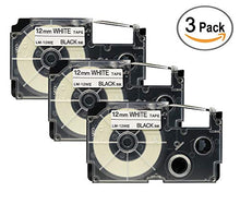 Load image into Gallery viewer, 3/Pack LM Tapes Premium Compatible LW12WE 1/2 in Black on White Tape Cassette
