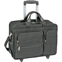 Load image into Gallery viewer, McKlein 17&quot; Clinton Black Fabric Detachable-Wheeled Notebook Case

