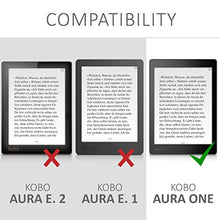 Load image into Gallery viewer, kwmobile Case Compatible with Kobo Aura ONE - PU e-Reader Cover - Magnolias Taupe/White/Blue Grey
