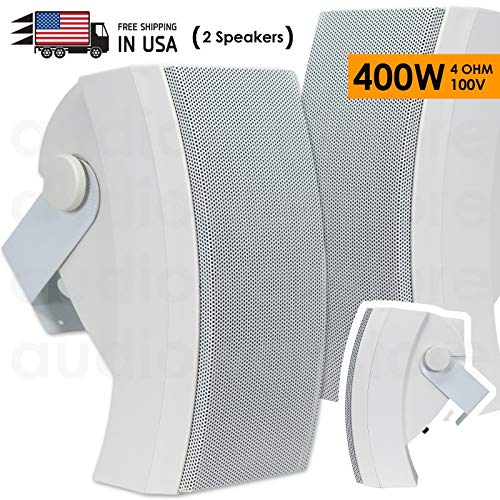 Gravity CGW251 200 Watts Full Range Outdoor Speaker/Environmental/Monitor (Pair) (2 Speakers) White  Perfect for: Restaurant/Outdoor/Temple/Patio/Pool/Meeting Room/Church/Coffee Shop
