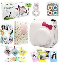 Load image into Gallery viewer, CLOVER 7 in 1 Accessory Bundles Set for Fujifilm Instax Mini 8 Instant Camera (White Bow Case Bag/Album/Colorful Filter/Close-Up Lens/Wall Hanging Frame/Photo Frame/Sticker Borders)
