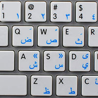 MAC NS Arabic - English Non-Transparent Keyboard Labels White Background for Desktop, Laptop and Notebook