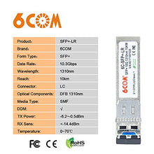 Load image into Gallery viewer, 6COM 10GBase-LR SFP+ Transceiver Module, 10G Duplex LC Single-Mode Compatible with Cisco SFP-10G-LR, Meraki MA-SFP-10GB-LR, Ubiquiti UF-SM-10G, D-Link, Supermicro, Netgear DDM, 1310nm, 10km
