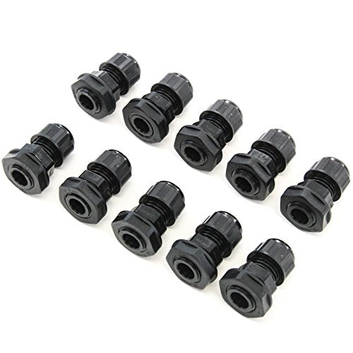 10 Cable Glands - 3mm-6.5mm PG7 Plastic Waterproof Adjustable Lock Nut Cable Connectors Joints with Gaskets