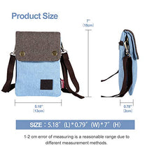 Load image into Gallery viewer, BECPLT Canvas Small Cute Crossbody Cell Phone Purse Wallet Bag with Shoulder Strap for iPhone X,iPhone 8 Plus,iPhone 6 6s 7 Plus, Samsung Galaxy S7 Edge S8 Edge (Fits with OtterBox Case)-Blue

