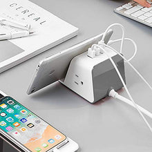 Load image into Gallery viewer, Mydesktop 29W Wireless Charging Stand with 3 USB Ports, 5V/4.8A Total and 2 Power Outlets for iPhone, Android, Tablets and Laptops - Grey
