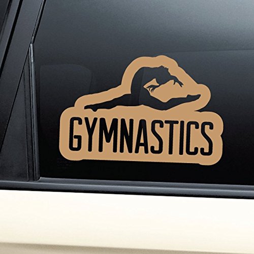 Gymnastics Vinyl Decal Laptop Car Truck Bumper Window Sticker - Metallic Gold Matte