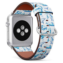 Load image into Gallery viewer, S-Type iWatch Leather Strap Printing Wristbands for Apple Watch 4/3/2/1 Sport Series (42mm) - Watercolor dplphins Pattern
