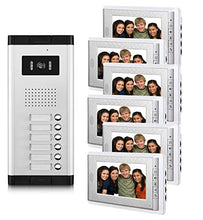 Load image into Gallery viewer, AMOCAM 6 Units Apartment Video Intercom System, 7 Inches Monitor Wired Video Door Phone Kit, Can See Hear Video Doorbell Kits, Monitoring, Unlock, Dual Way Door Intercom, 6 PCS Screen for Household
